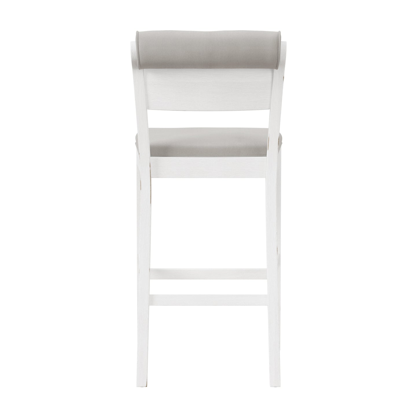 Hillsdale Furniture Clarion Wood and Upholstered Panel Back Bar Height Stool, Sea White