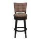 Hillsdale Furniture Kaede Wood and Upholstered Bar Height Swivel Stool, Black with Chestnut Faux Leather