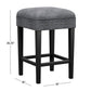 Hillsdale Furniture Cassidy Wood and Upholstered Backless Counter Height Stool, Black with Charcoal Velvet