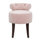 Hillsdale Furniture Lena Wood and Upholstered Vanity Stool, Espresso with Pink Fabric