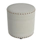 Hillsdale Furniture Laura Round Backless Upholstered Vanity Stool, Light Linen Gray