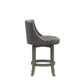 Hillsdale Furniture Napa Valley Wood Counter Height Swivel Stool, Aged Gray with Charcoal Faux Leather