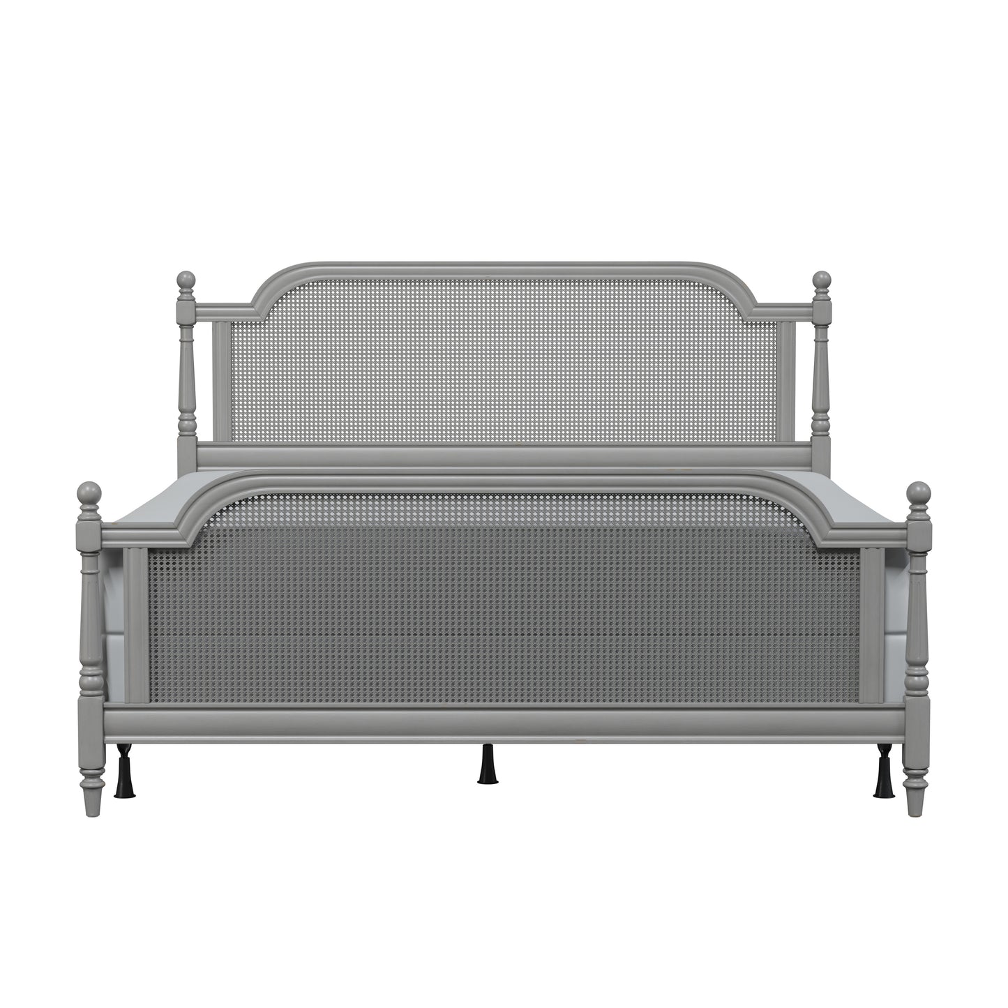 Hillsdale Furniture Melanie Wood and Cane King Bed, French Gray