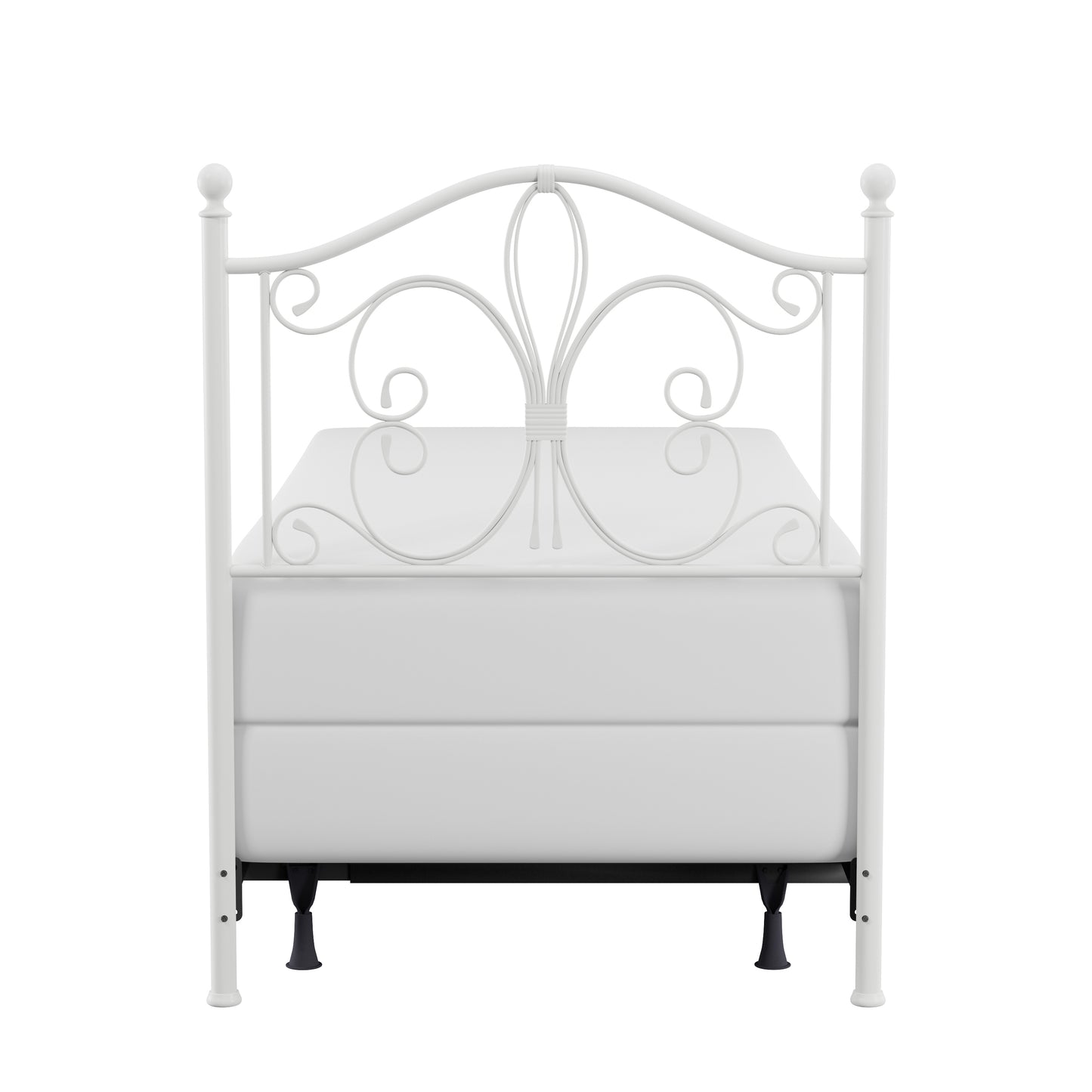 Hillsdale Furniture Ruby Twin Metal Headboard with Frame, Textured White