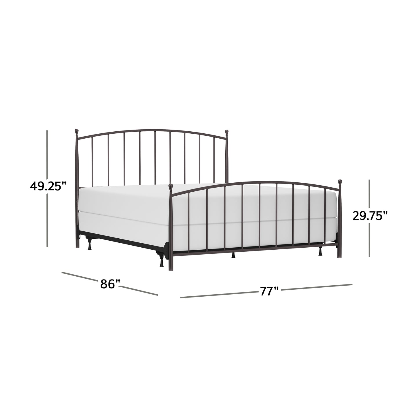 Hillsdale Furniture Warwick King Metal Bed, Gray Bronze