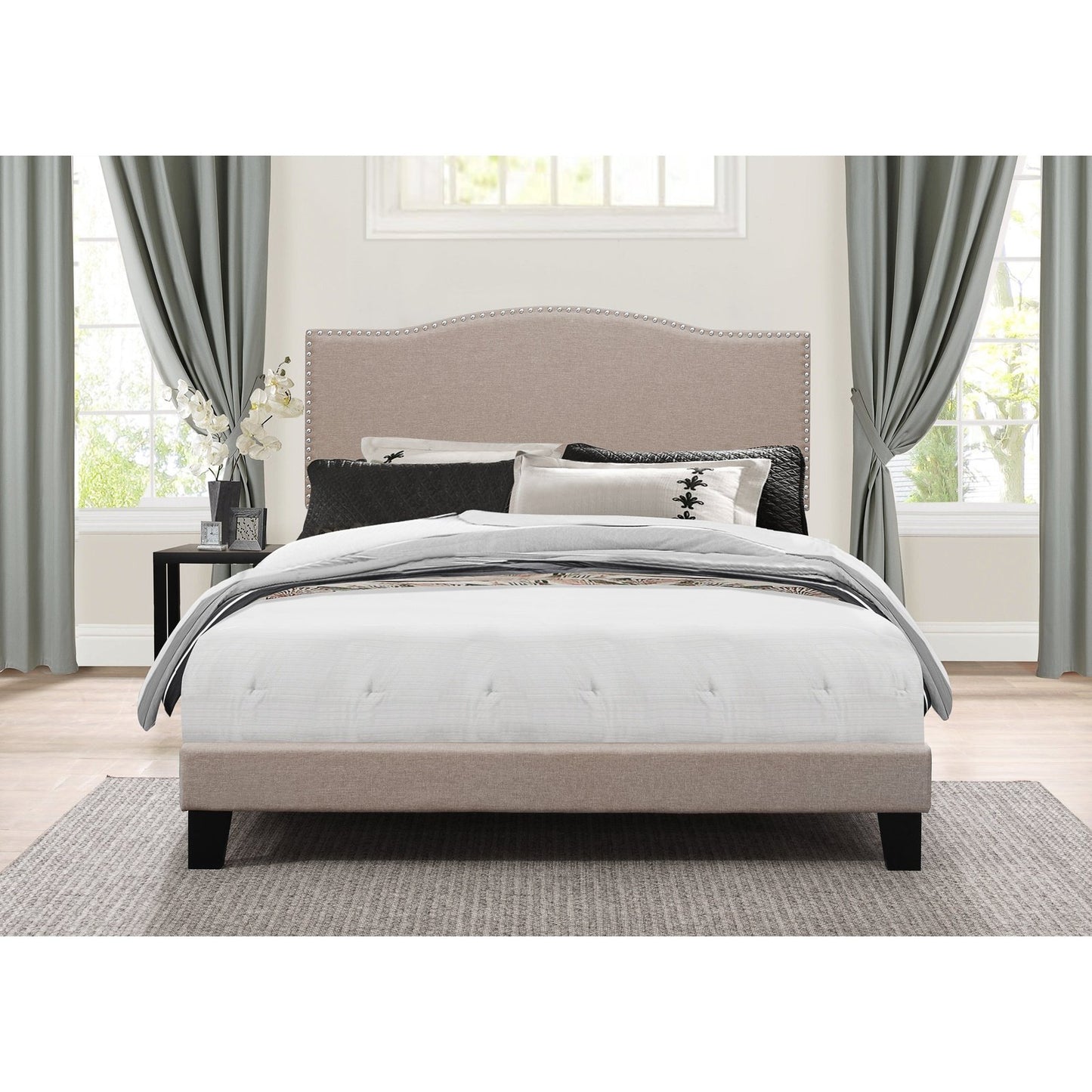 Hillsdale Furniture Kiley Full Upholstered Bed, Fog