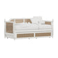 Hillsdale Furniture Melanie Wood and Cane Twin Daybed with Trundle, White