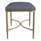 Hillsdale Furniture Wimberly Modern Backless Metal Vanity Stool, Gold with Blue Fabric