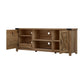 Living Essentials by Hillsdale Latvia Gaming Ready Wood 60 inch TV Stand with "X" Back Doors and Shelves, Knotty Oak