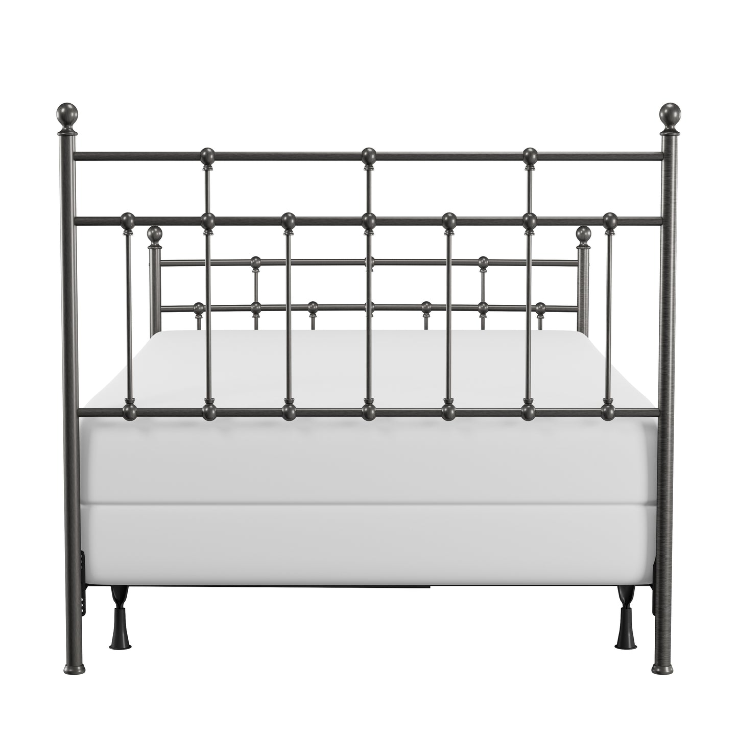 Hillsdale Furniture Providence Metal Full Bed with Spindle and Casting Design, Aged Pewter