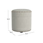 Hillsdale Furniture Laura Round Backless Upholstered Vanity Stool, Light Linen Gray