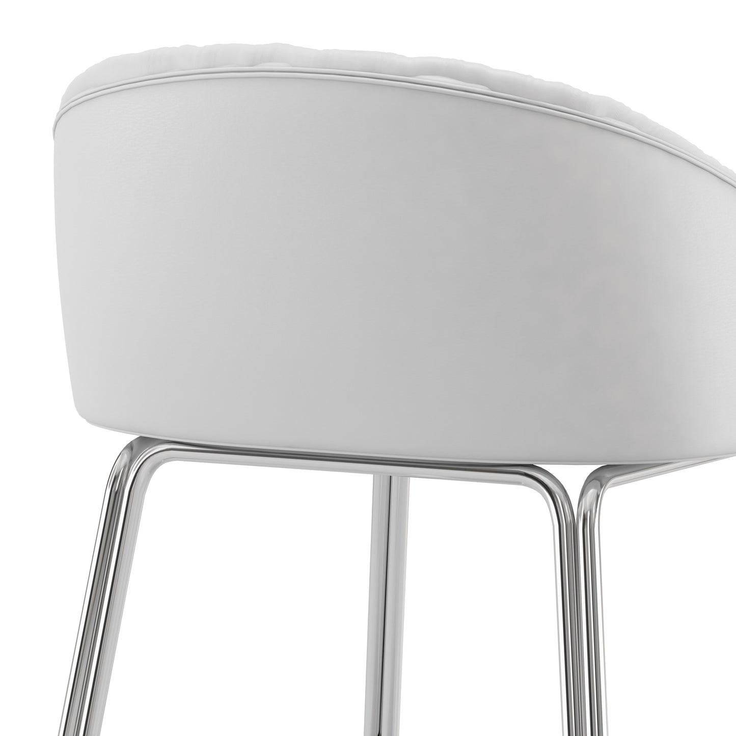 Hillsdale Furniture Boyle Metal Counter Height Stool, Chrome with White Faux Leather