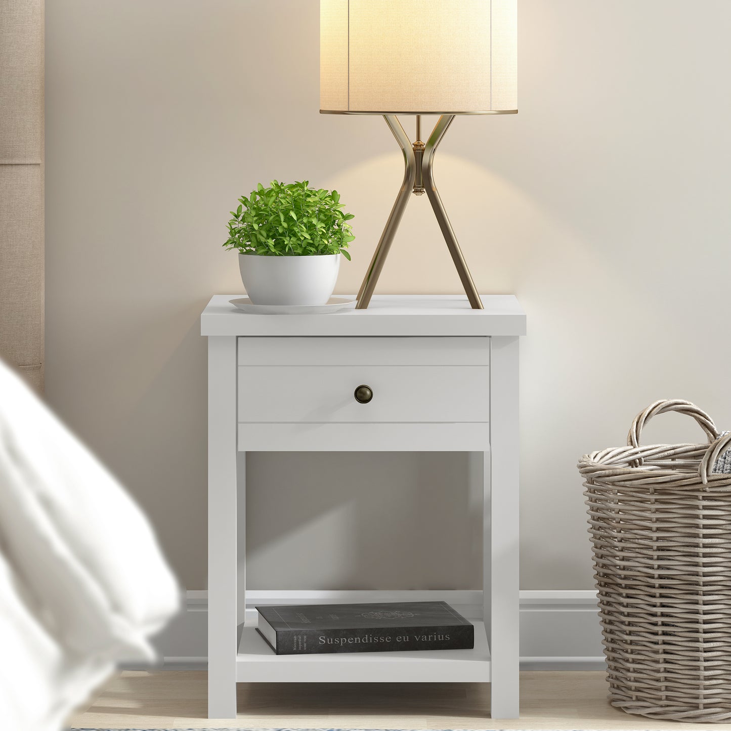 Living Essentials by Hillsdale Harmony Wood Accent Table, Matte White