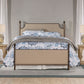 Hillsdale Furniture McArthur Queen Metal and Upholstered Bed, Bronze with Linen Stone Fabric