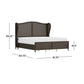 Hillsdale Furniture Sausalito Wood and Cane King Bed, Oiled Bronze