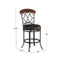 Hillsdale Furniture Dundee Commercial Grade Metal Counter Height Swivel Stool, Dark Coffee