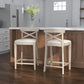 Hillsdale Furniture Bayview Wood Counter Height Stool, Set of 2,  White Wire Brush