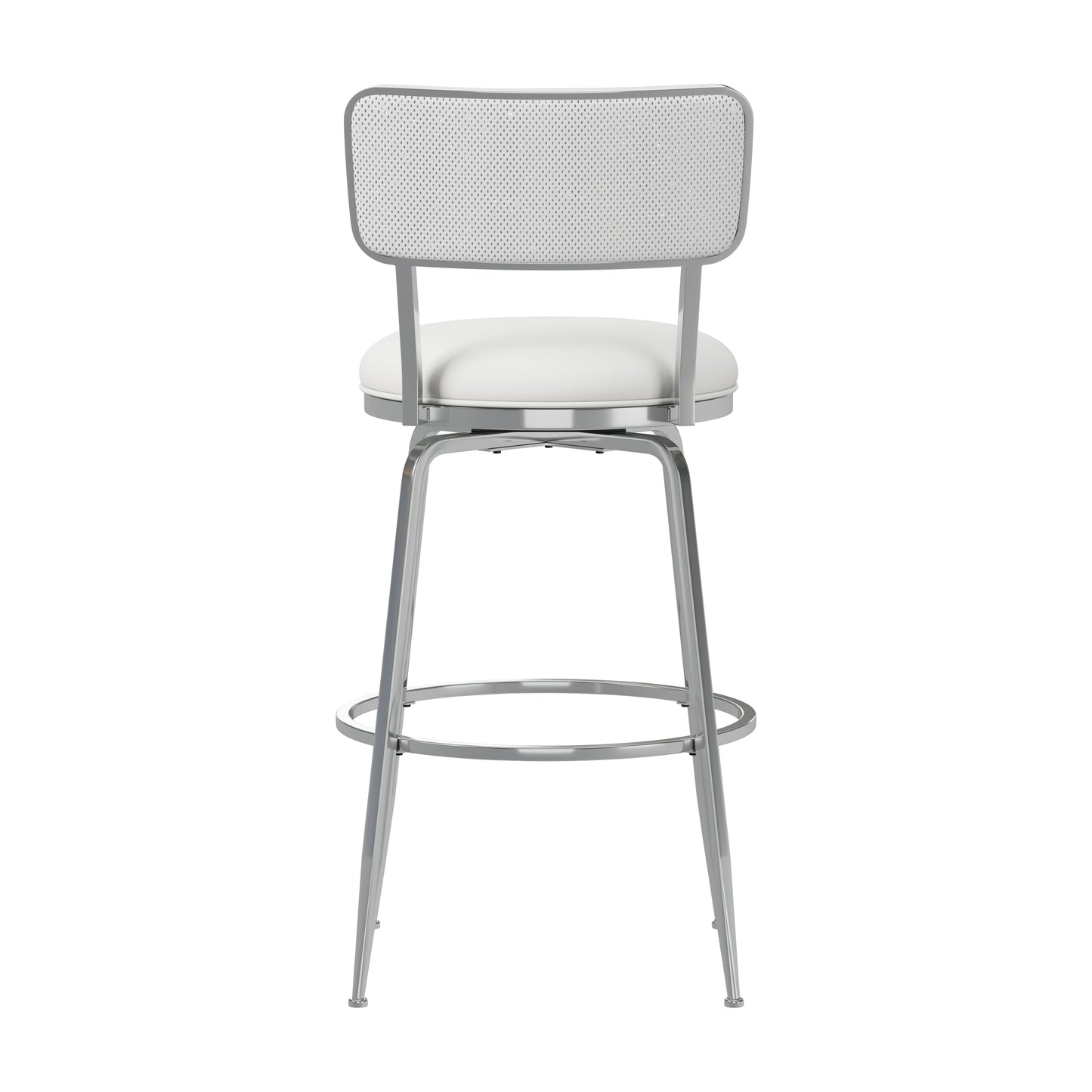 Hillsdale Furniture Baltimore Metal and Upholstered Swivel Bar Height Stool, Chrome