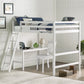 Hillsdale Kids and Teen Caspian Full Wood Loft Bed with Desk Chair and Hanging Nightstand, White