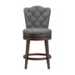 Hillsdale Furniture Edenwood Wood Counter Height Swivel Stool, Chocolate with Smoke Gray Fabric