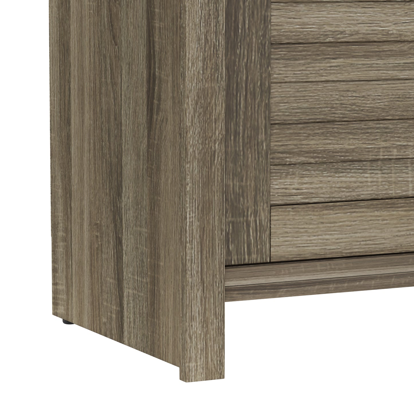 Living Essentials by Hillsdale Handerson 64 Inch Wood Entertainment Console, Dark Oak Finish