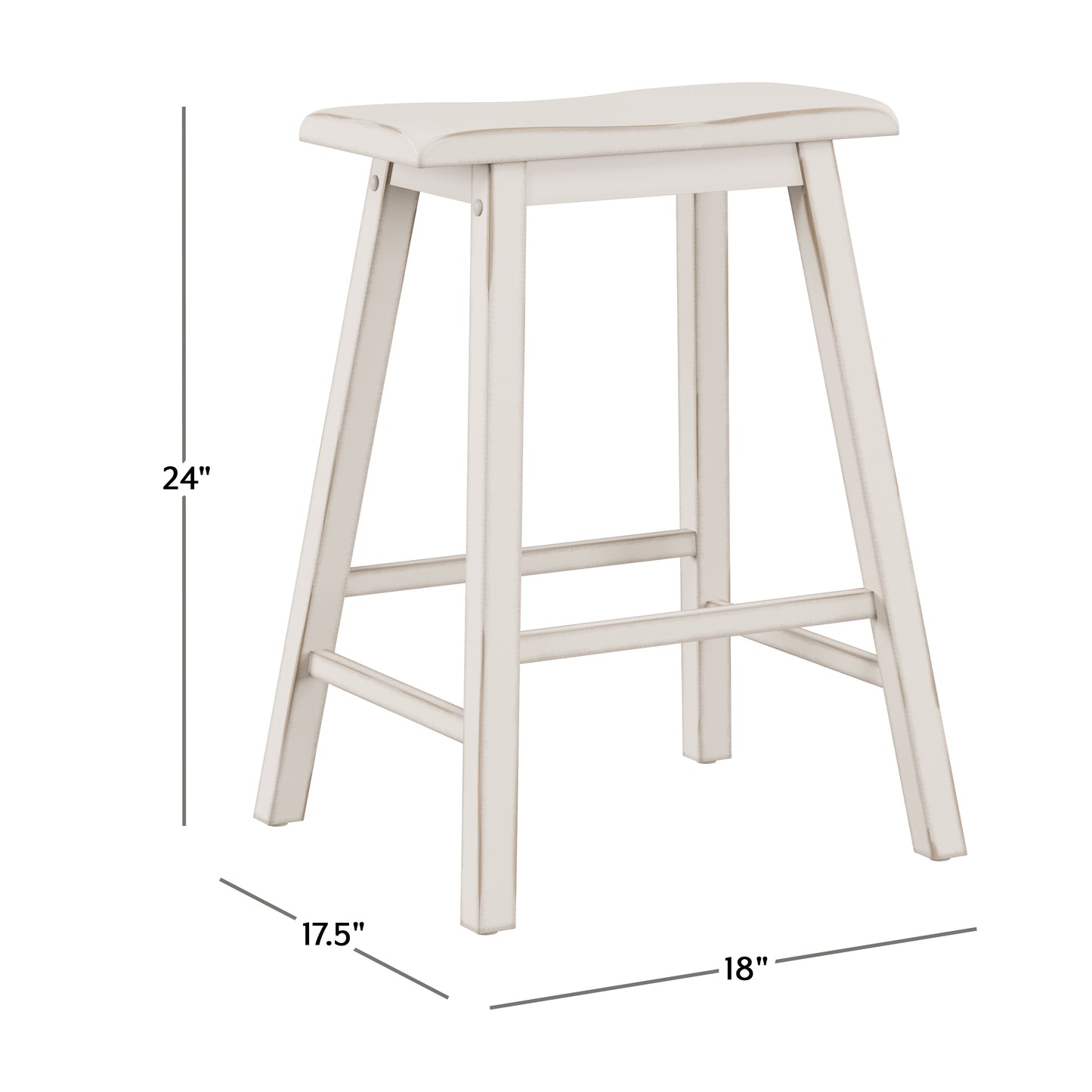 Hillsdale Furniture Moreno Wood Backless Counter Height Stool, Sea White