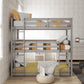 Living Essentials by Hillsdale Capri Wood Triple Bunk Bed, Gray