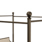 Hillsdale Furniture McArthur Queen Metal and Upholstered  Canopy Bed, Bronze with Linen Stone Fabric