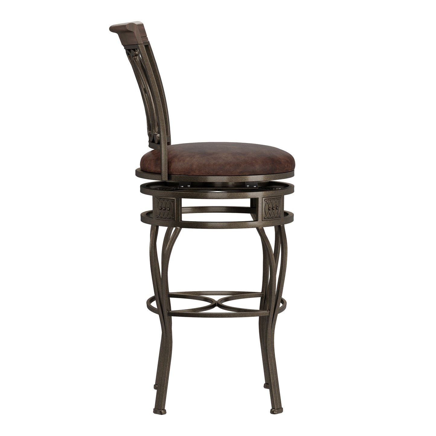 Hillsdale Furniture Montello Metal Bar Height Swivel Stool, Old Steel