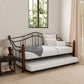 Hillsdale Furniture Madison Wood and Metal Twin Daybed with Roll Out Trundle, Black with Cherry Posts