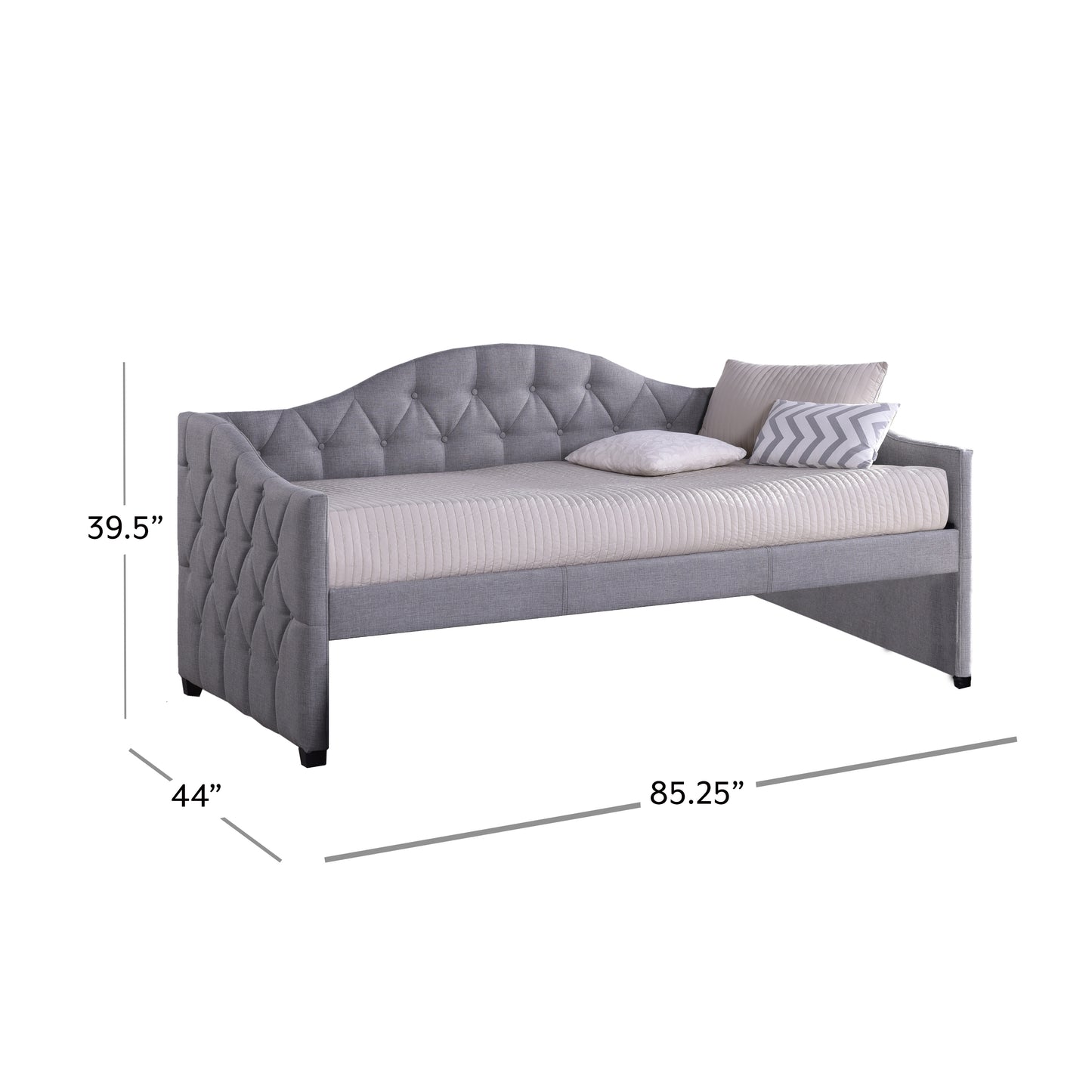 Hillsdale Furniture Jamie Upholstered Twin Daybed, Gray