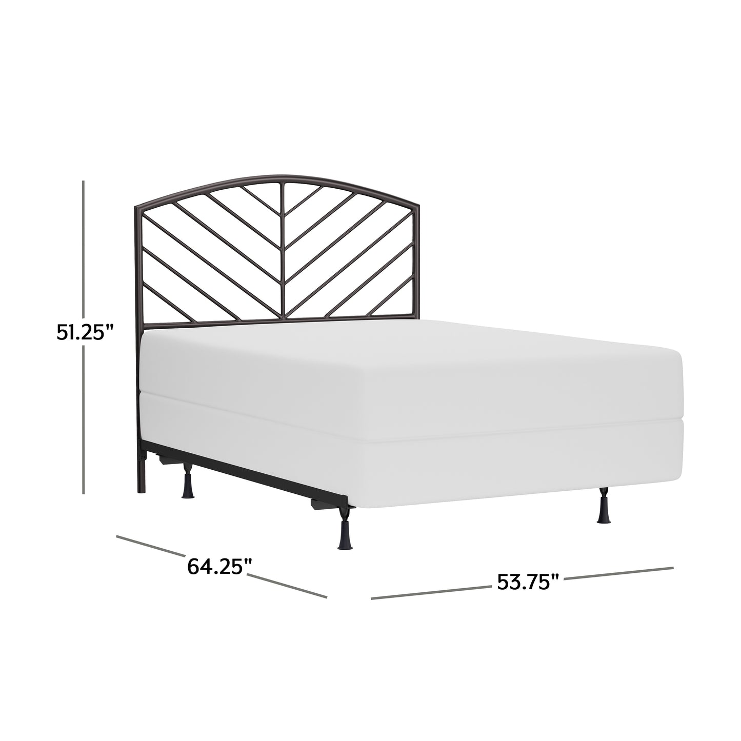 Hillsdale Furniture Essex Metal Full Headboard with Frame, Gray Bronze