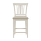 Hillsdale Furniture Pebblebrook Wood Slat Back Counter Height Stool, White Wire Brush