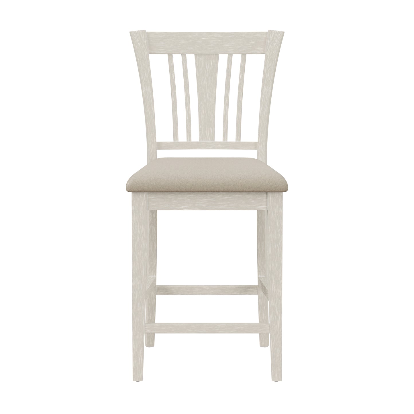 Hillsdale Furniture Pebblebrook Wood Slat Back Counter Height Stool, White Wire Brush