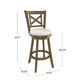 Hillsdale Furniture Hamlin Wood Bar Height Swivel Stool, Brush Gray