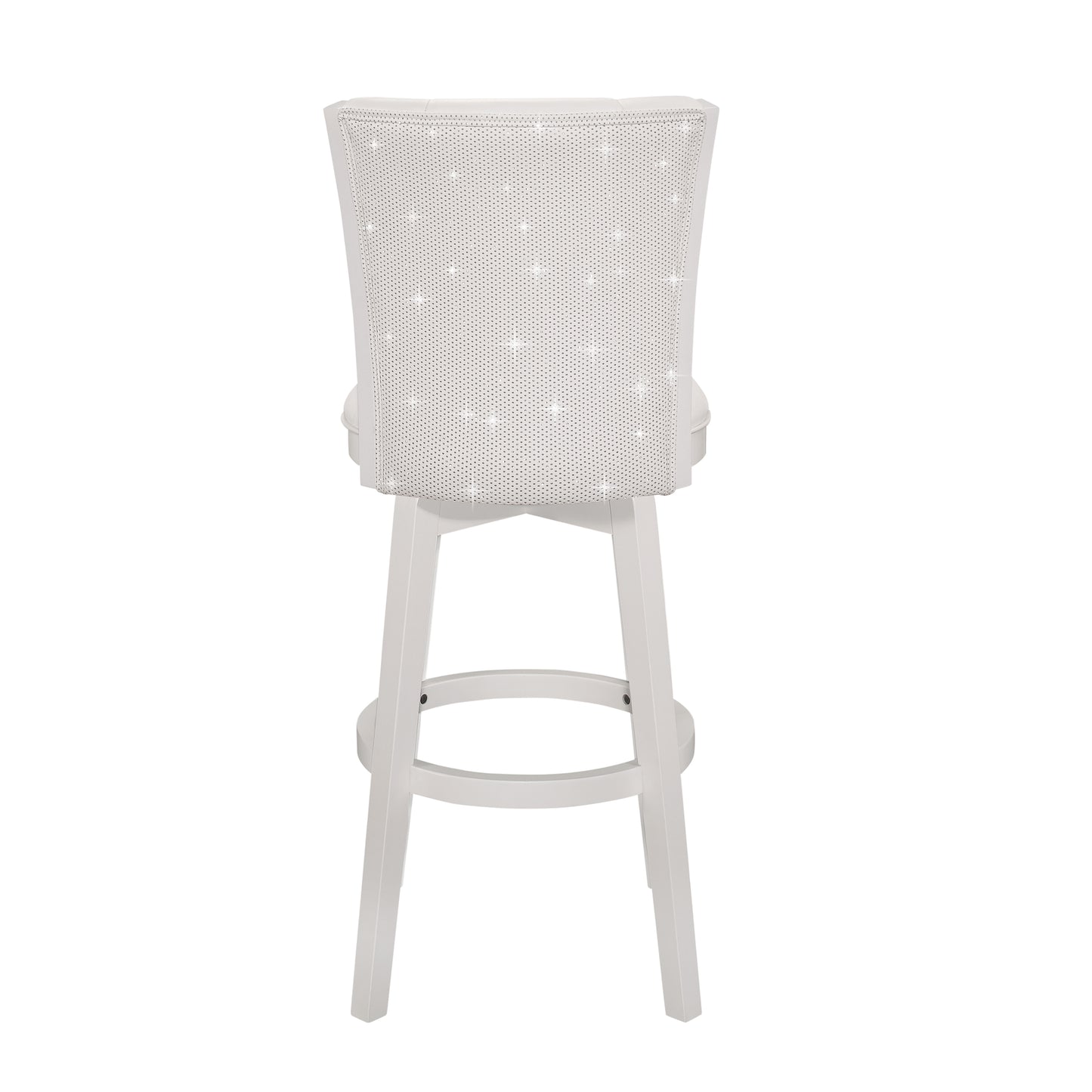 Hillsdale Furniture Gianna Wood Bar Height Swivel Stool with Upholstered Back, White