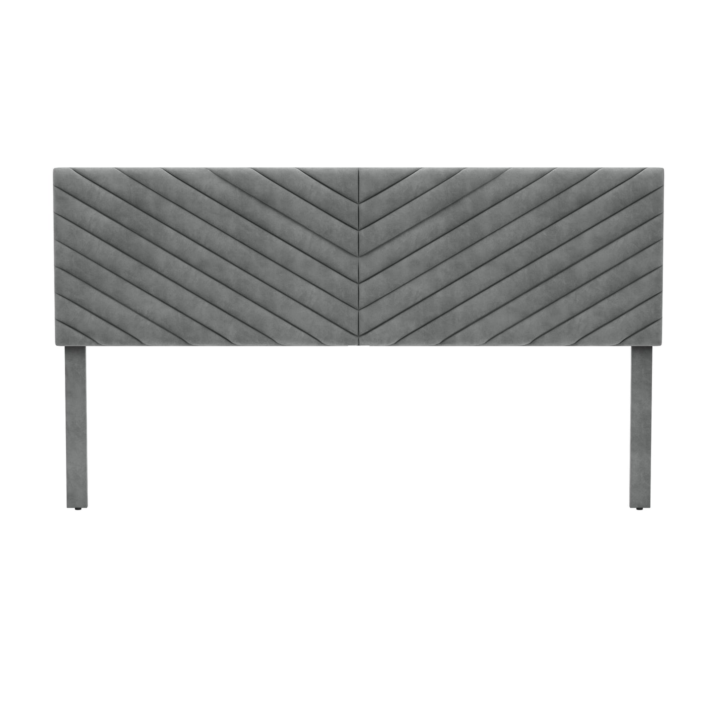 Hillsdale Furniture Crestwood Upholstered Chevron Pleated King Headboard, Platinum