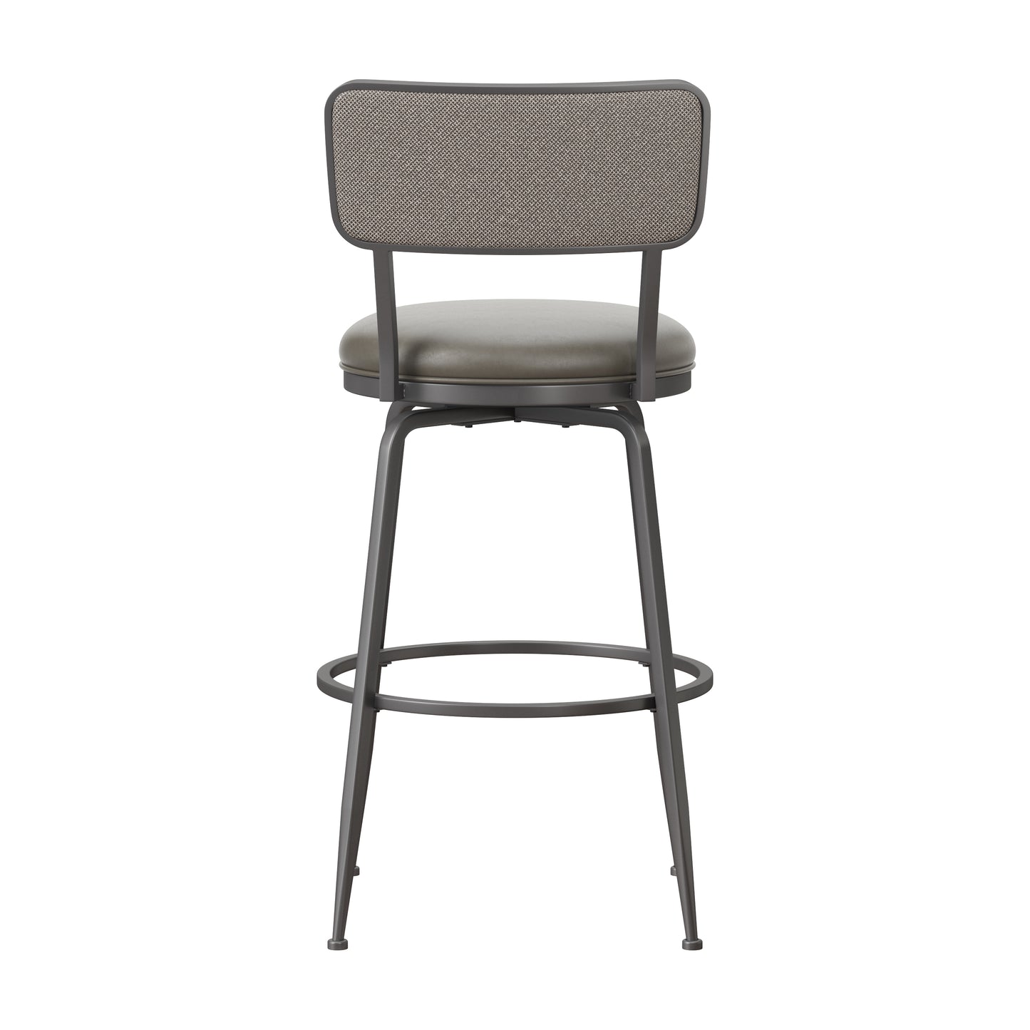 Hillsdale Furniture Baltimore Metal and Upholstered Swivel Bar Height Stool, Charcoal