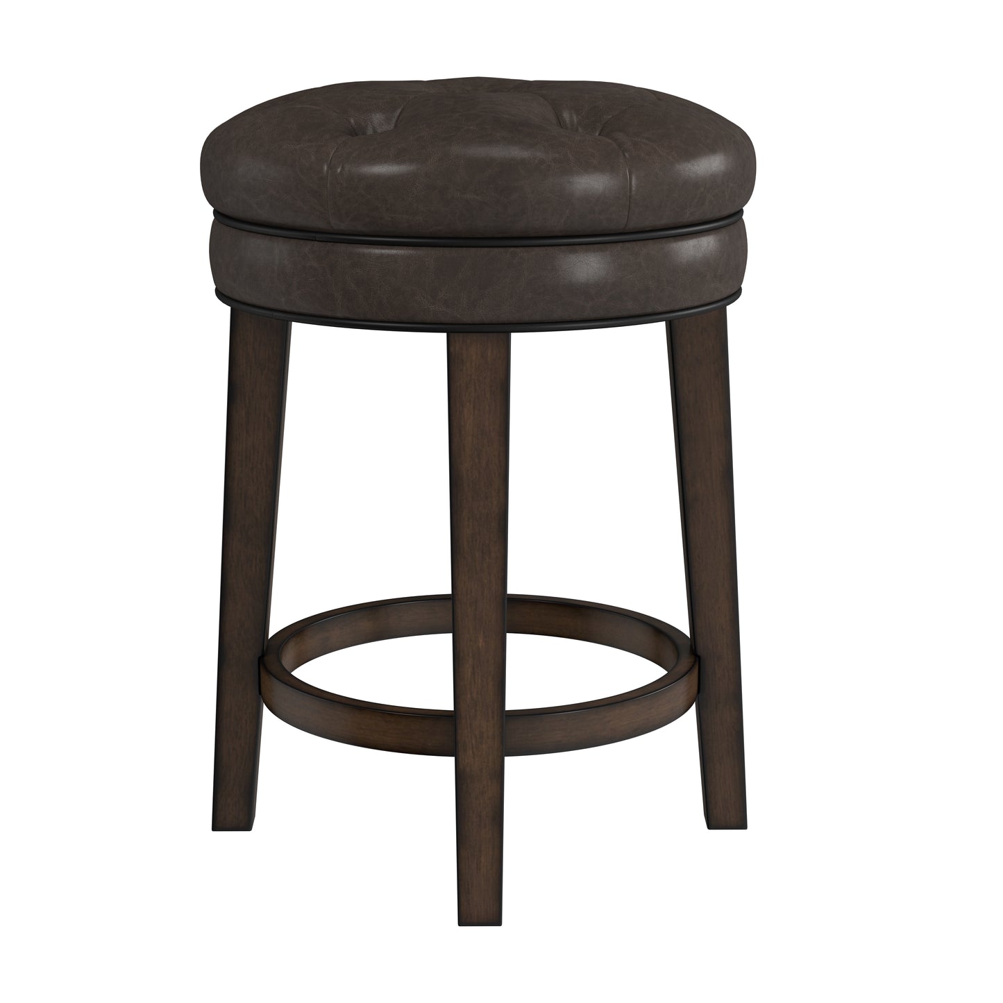 Hillsdale Furniture Krauss Wood Backless Counter Height Swivel Stool, Dark Brown