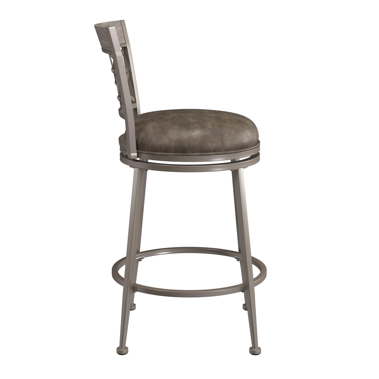 Hillsdale Furniture Hutchinson Metal Counter Height Swivel Stool, Pewter