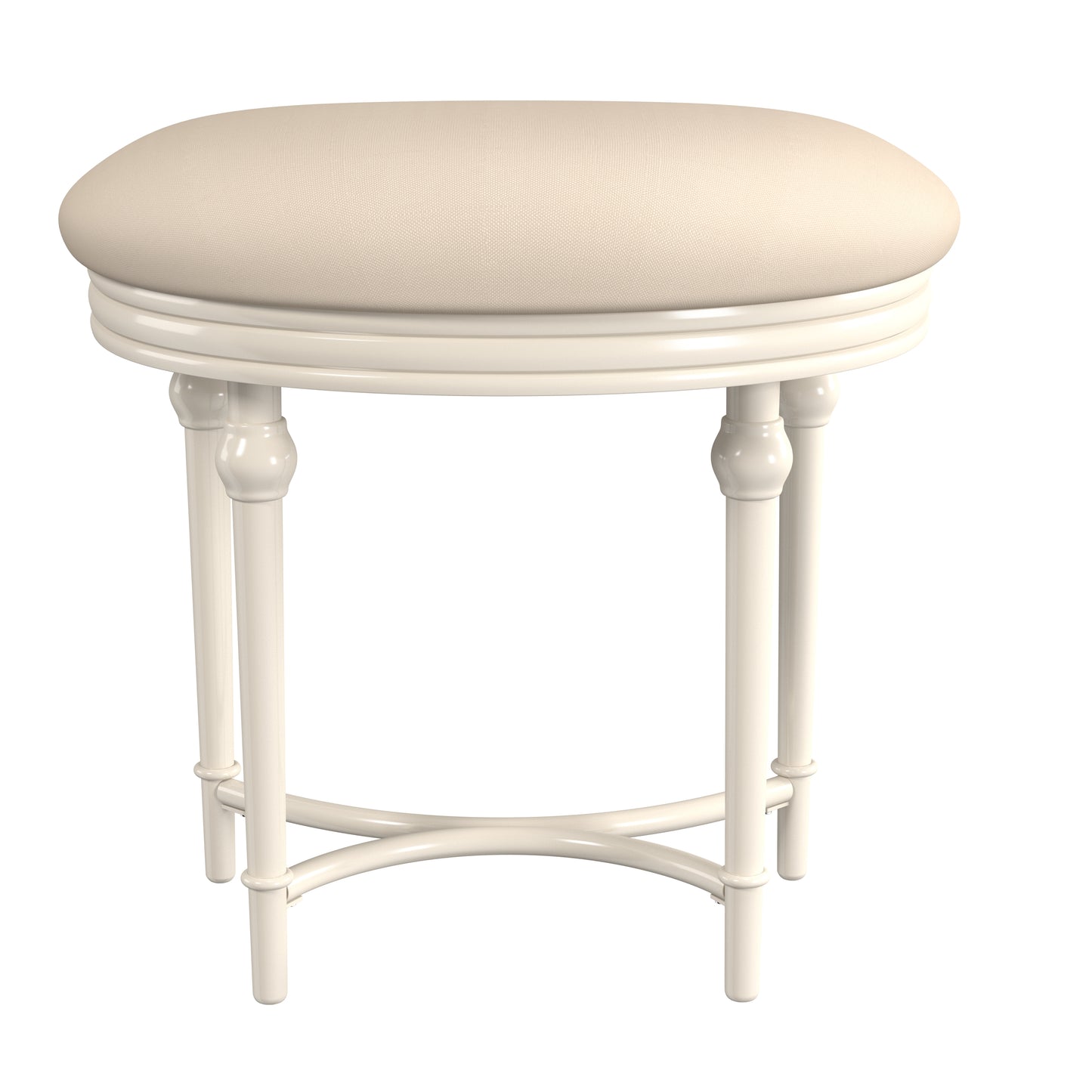 Hillsdale Furniture Cape May Backless Metal Vanity Stool, Matte White