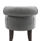 Hillsdale Furniture Lena Wood and Upholstered Vanity Stool, Espresso with Steel Gray Velvet