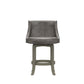 Hillsdale Furniture Napa Valley Wood Counter Height Swivel Stool, Aged Gray with Charcoal Faux Leather