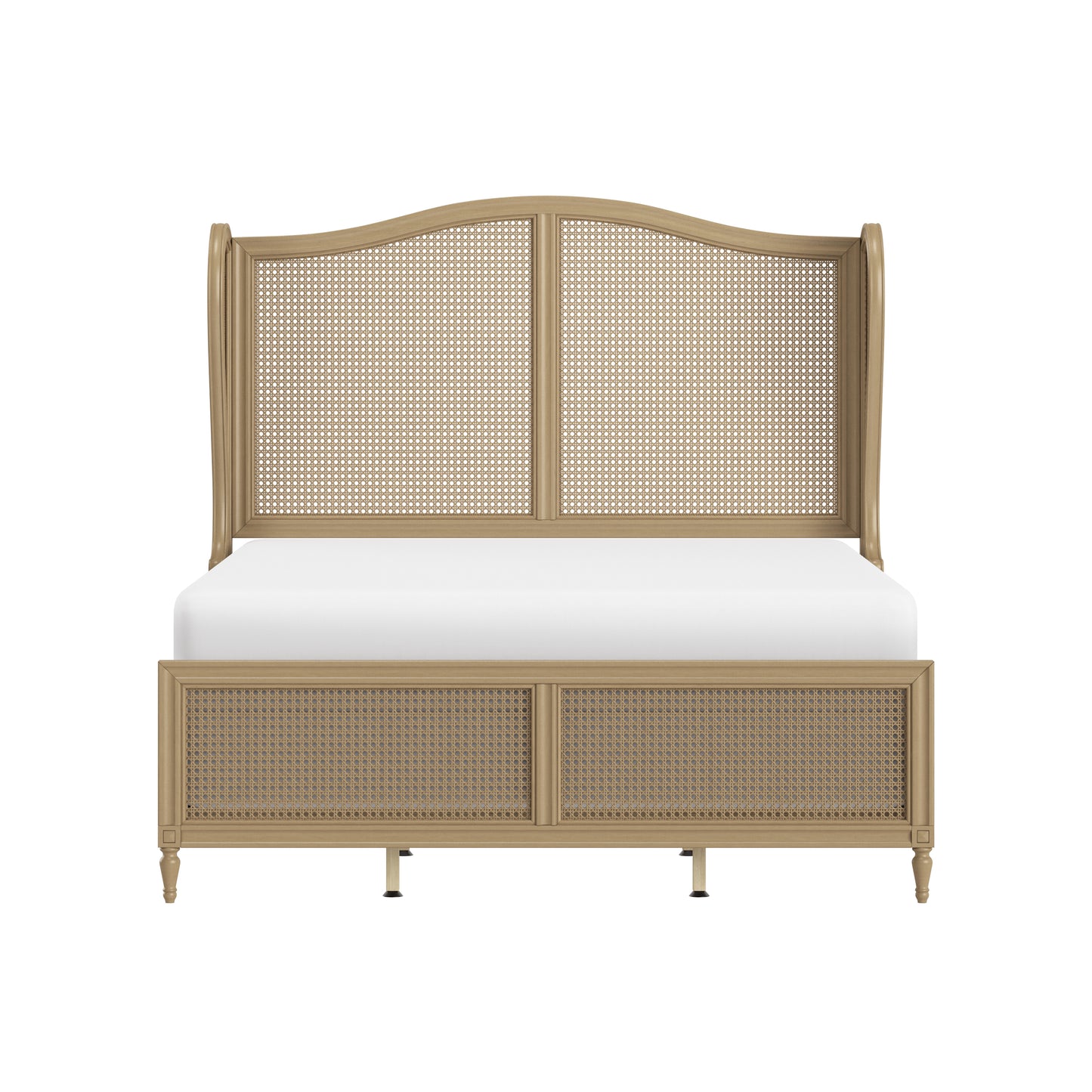 Hillsdale Furniture Sausalito Queen Wood Cane Bed, Medium Taupe