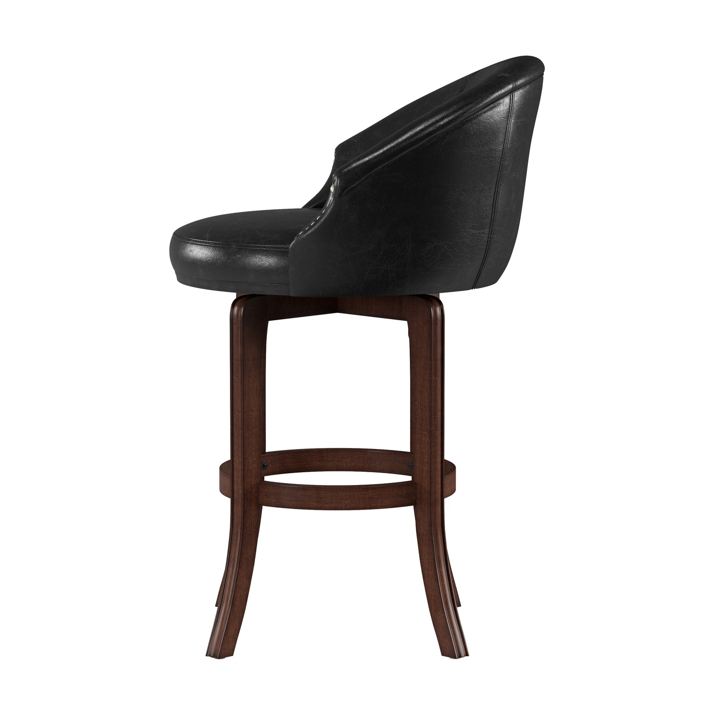 Hillsdale Furniture Dartford Wood Bar Height Swivel Stool, Dark Brown Cherry