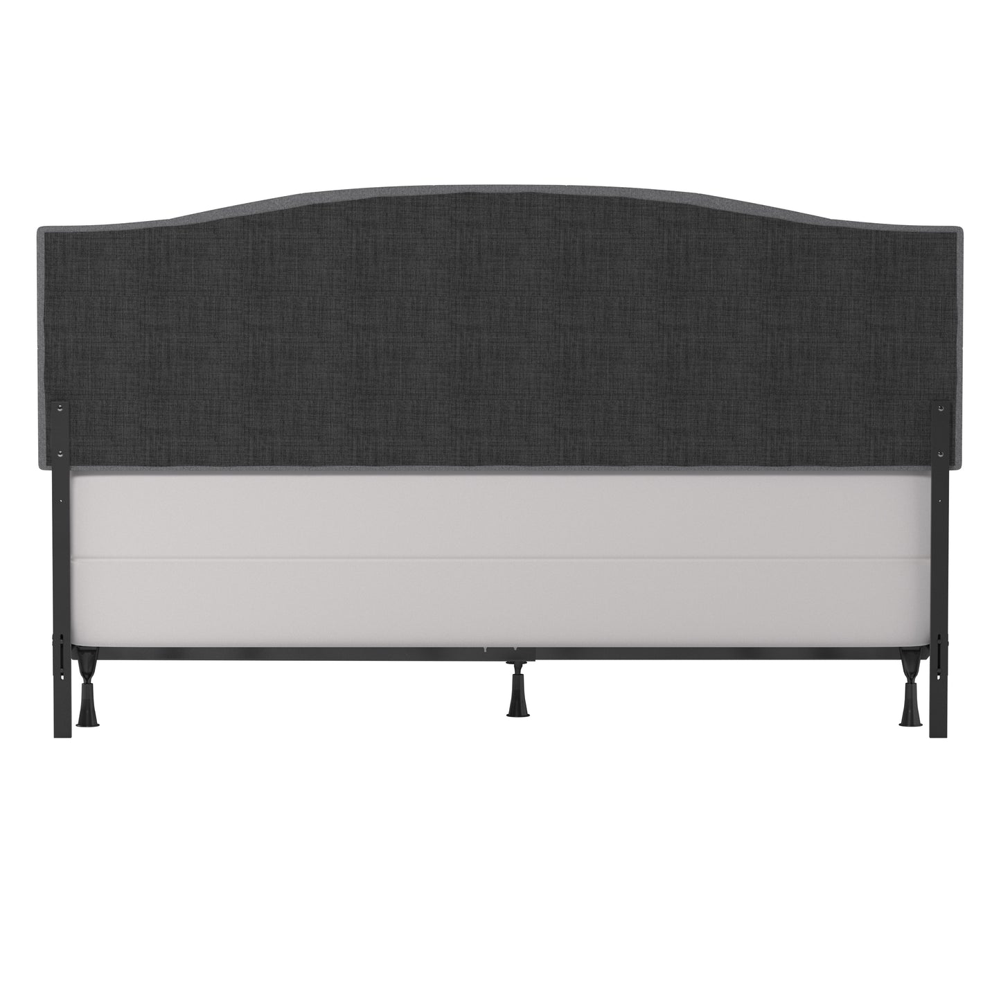 Living Essentials by Hillsdale Provence Upholstered Arch Adjustable Tufted King/Cal King Headboard with Frame, Glacier Gray Fabric