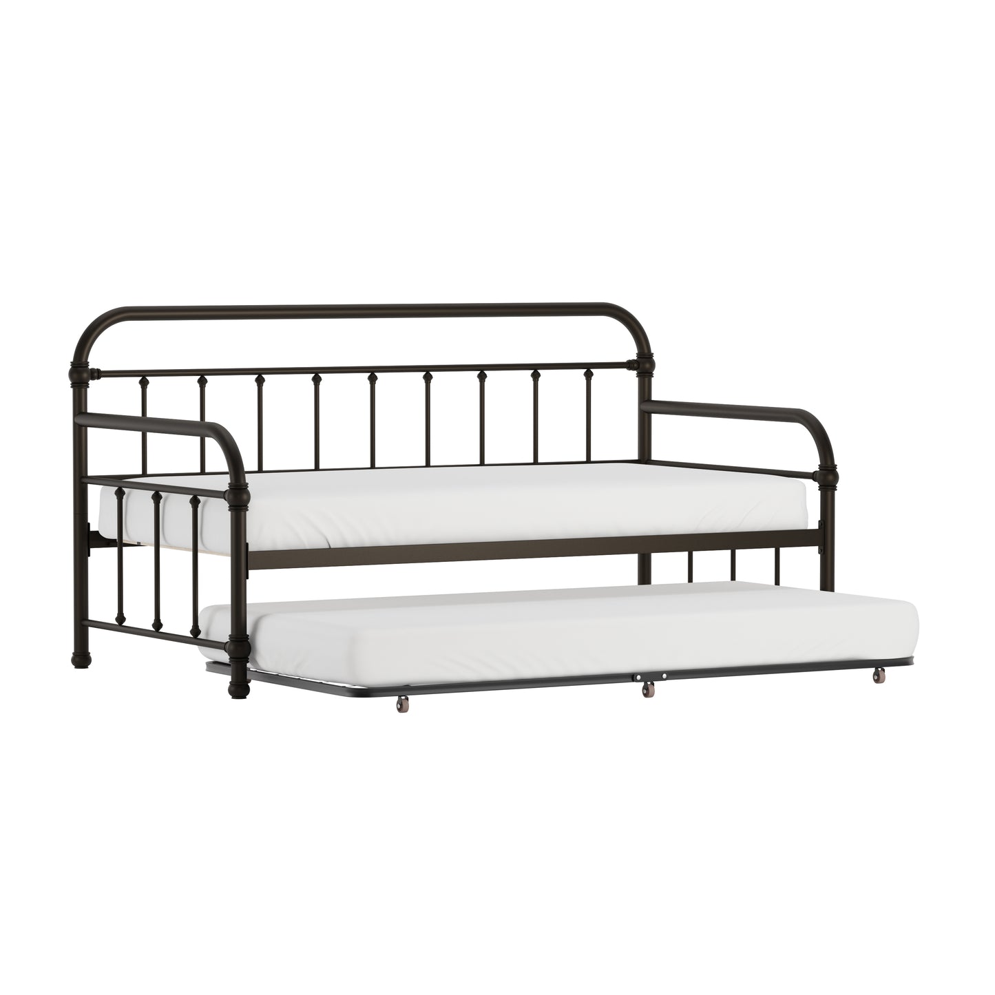 Hillsdale Furniture Kirkland Metal Twin Daybed with Roll Out Trundle, Dark Bronze