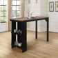 Hillsdale Furniture Knolle Park 3 Piece Wood Counter Height Dining Set, Black with Oak Wire Brush Finished Top