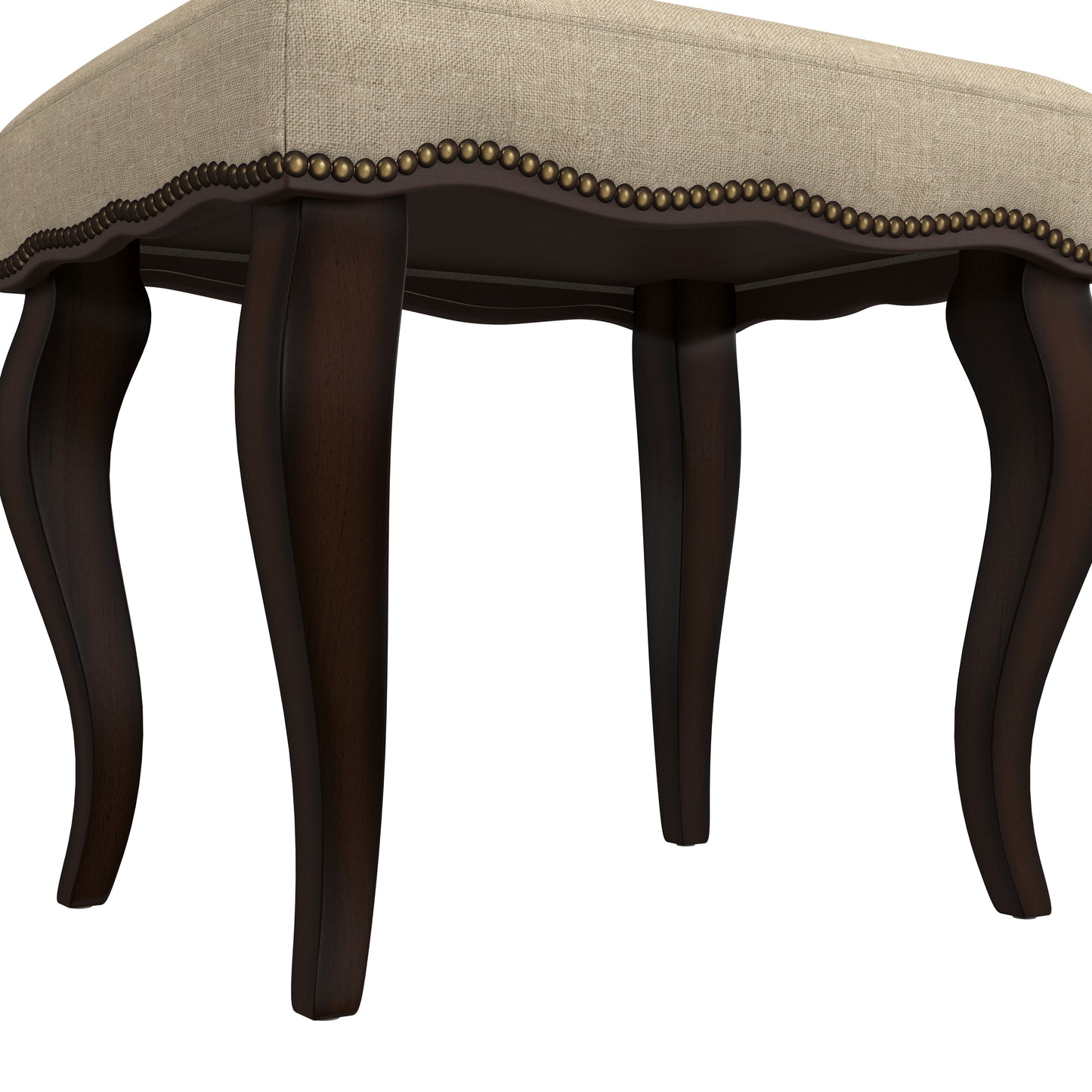 Hillsdale Furniture Hamilton Wood and Upholstered Backless Vanity Stool, Burnished Oak