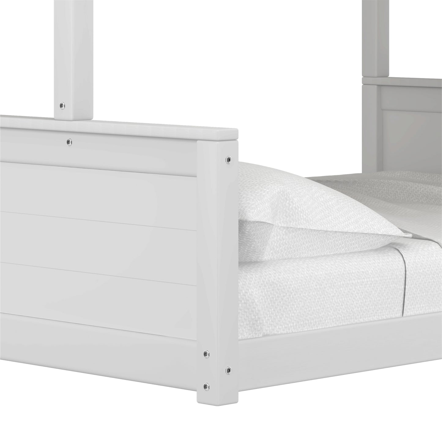 Living Essentials by Hillsdale Capri Wood Twin Over Full Bunk Bed, White